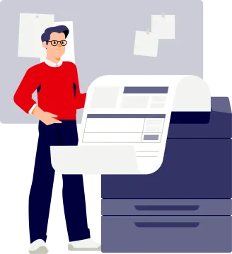 Illustration på bordsskrivare