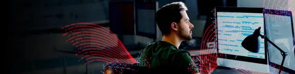 Man working on a computer