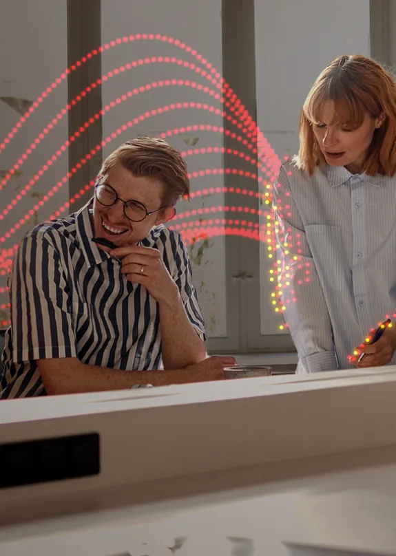 Five people having a work meeting